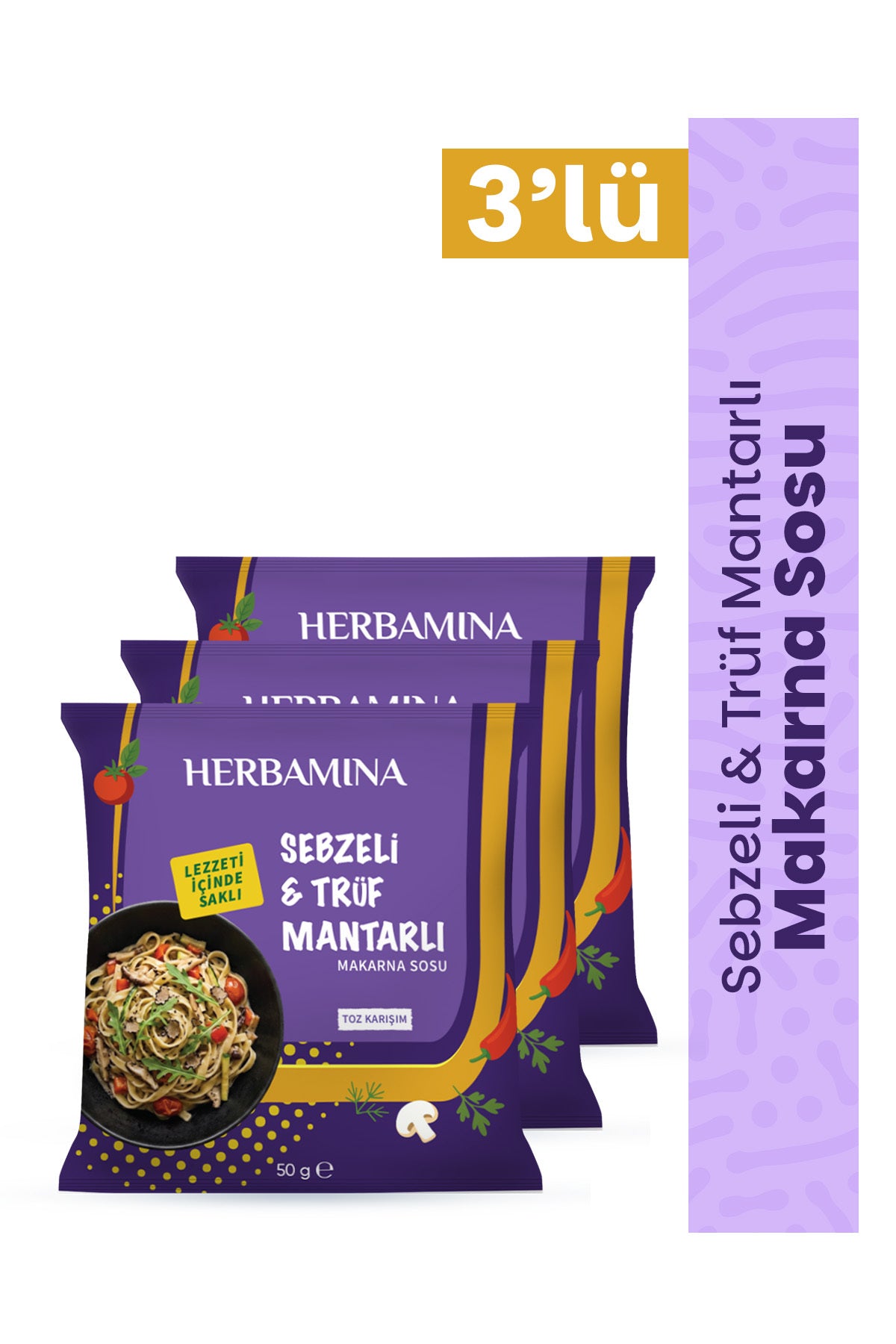 3'lü Sebzeli & Trüf Mantarlı Makarna Sosu 50 gr