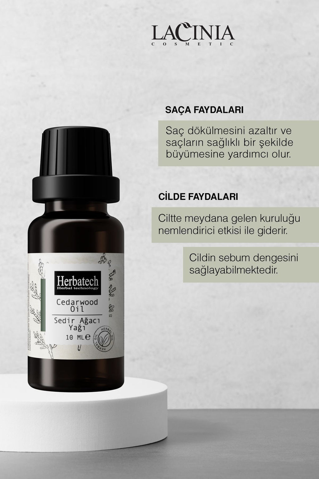 Doğal Sedir Ağacı Yağı 10 ml - Saç Derisi Bakımı, Cilt Dengeleyici Ve Aromaterapik Yağ