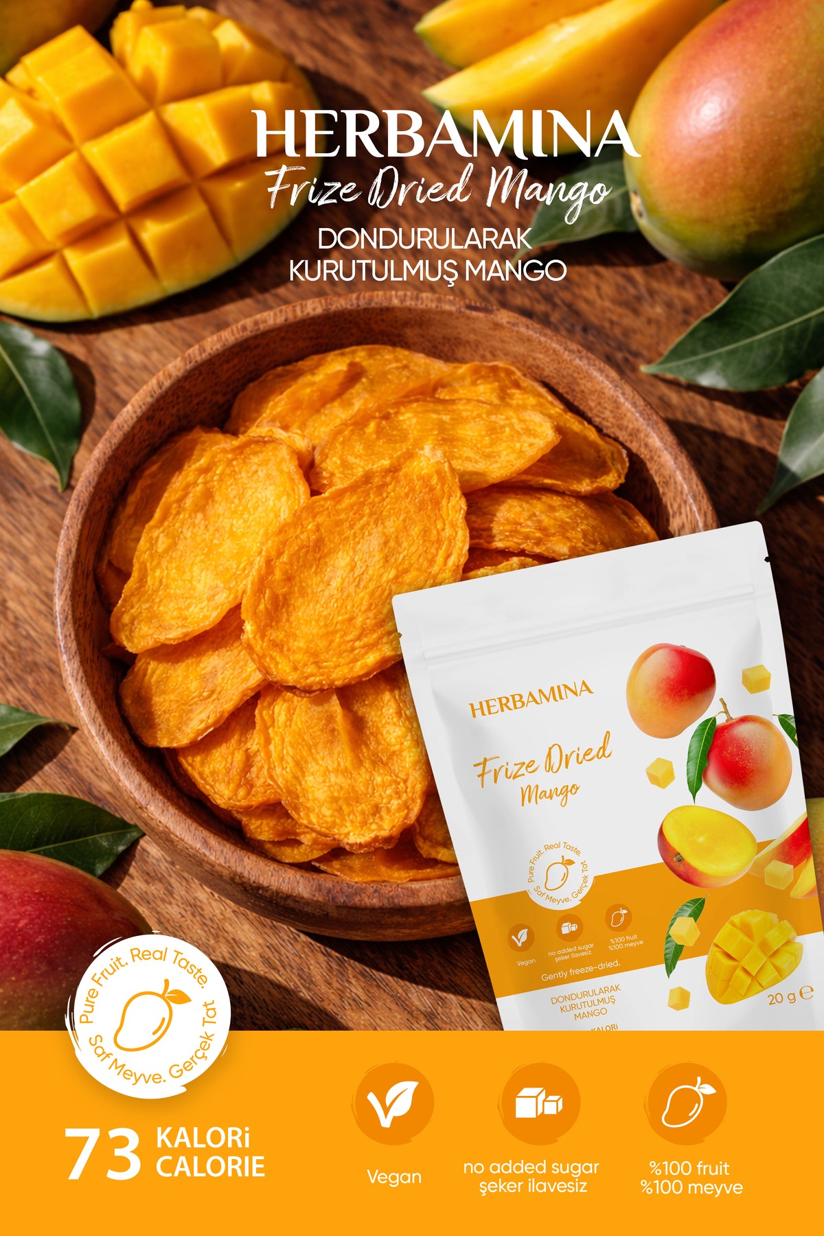 Dondurularak Kurutulmuş Mango - 20 gr