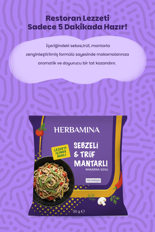 3'lü Sebzeli & Trüf Mantarlı Makarna Sosu 50 gr