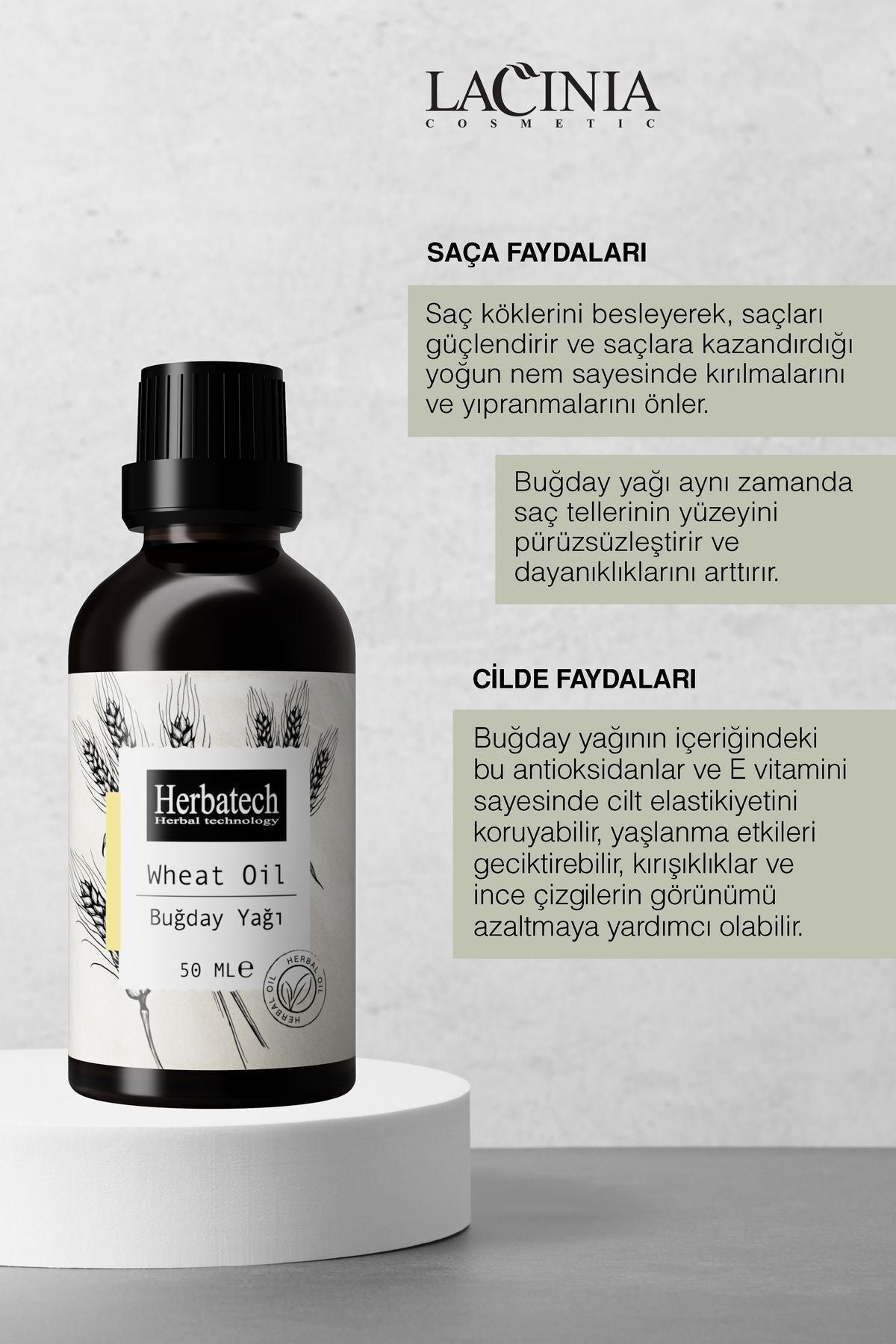 Doğal Buğday Yağı - Leke Karşıtı Cilt Ve Onarıcı Saç Bakım Yağı 50 ml