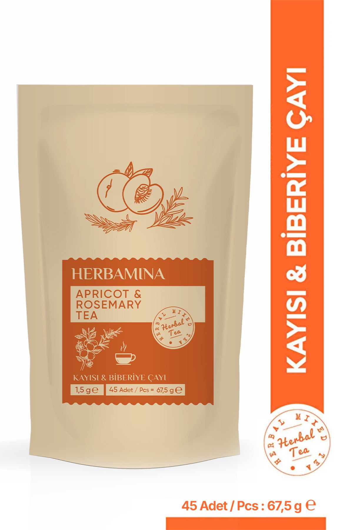 Kayısı & Biberiye Karışık Bitki Çayı (APRİCOT & ROSEMARY TEA) 1,5grx45 Saşet