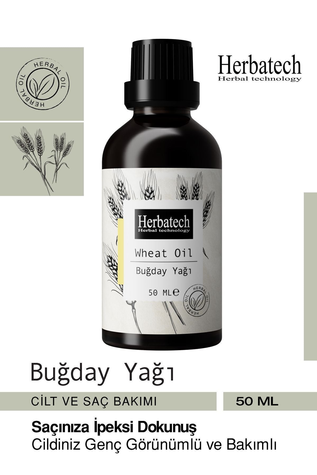 Doğal Buğday Yağı - Leke Karşıtı Cilt Ve Onarıcı Saç Bakım Yağı 50 ml