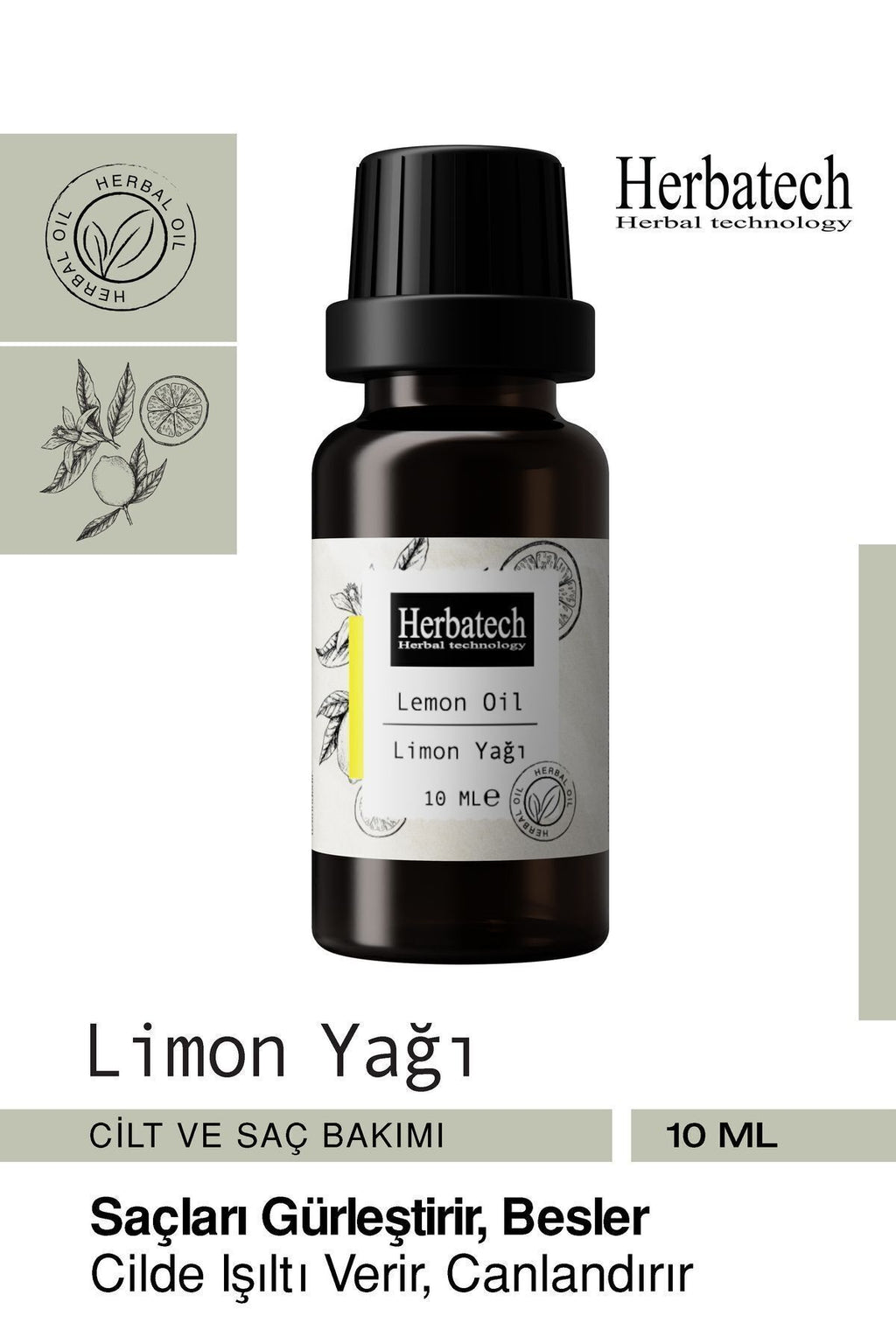 Doğal Limon Yağı - Selülit Karşıtı Ve Cilt Aydınlatıcı Bakım Yağı 10 ml