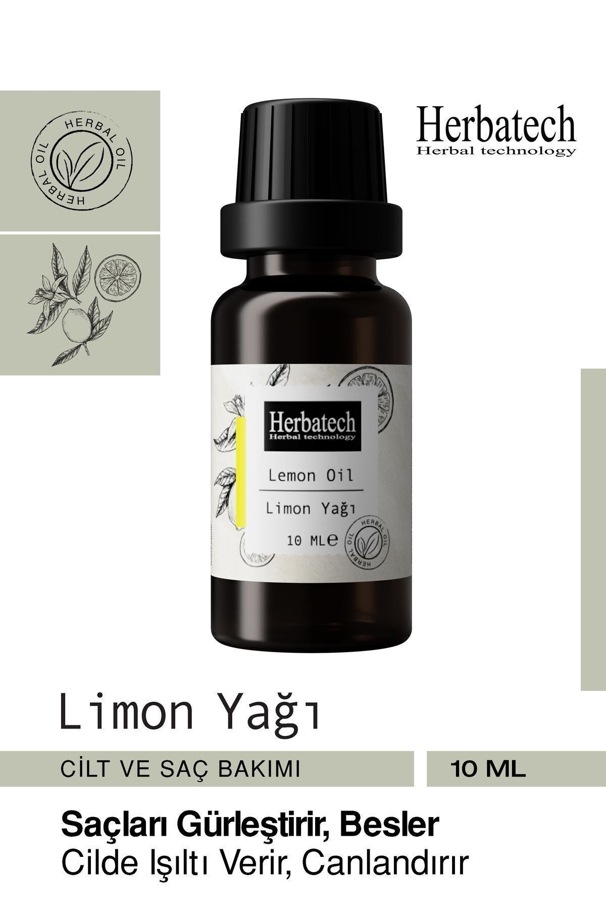 Doğal Limon Yağı - Selülit Karşıtı Ve Cilt Aydınlatıcı Bakım Yağı 10 ml