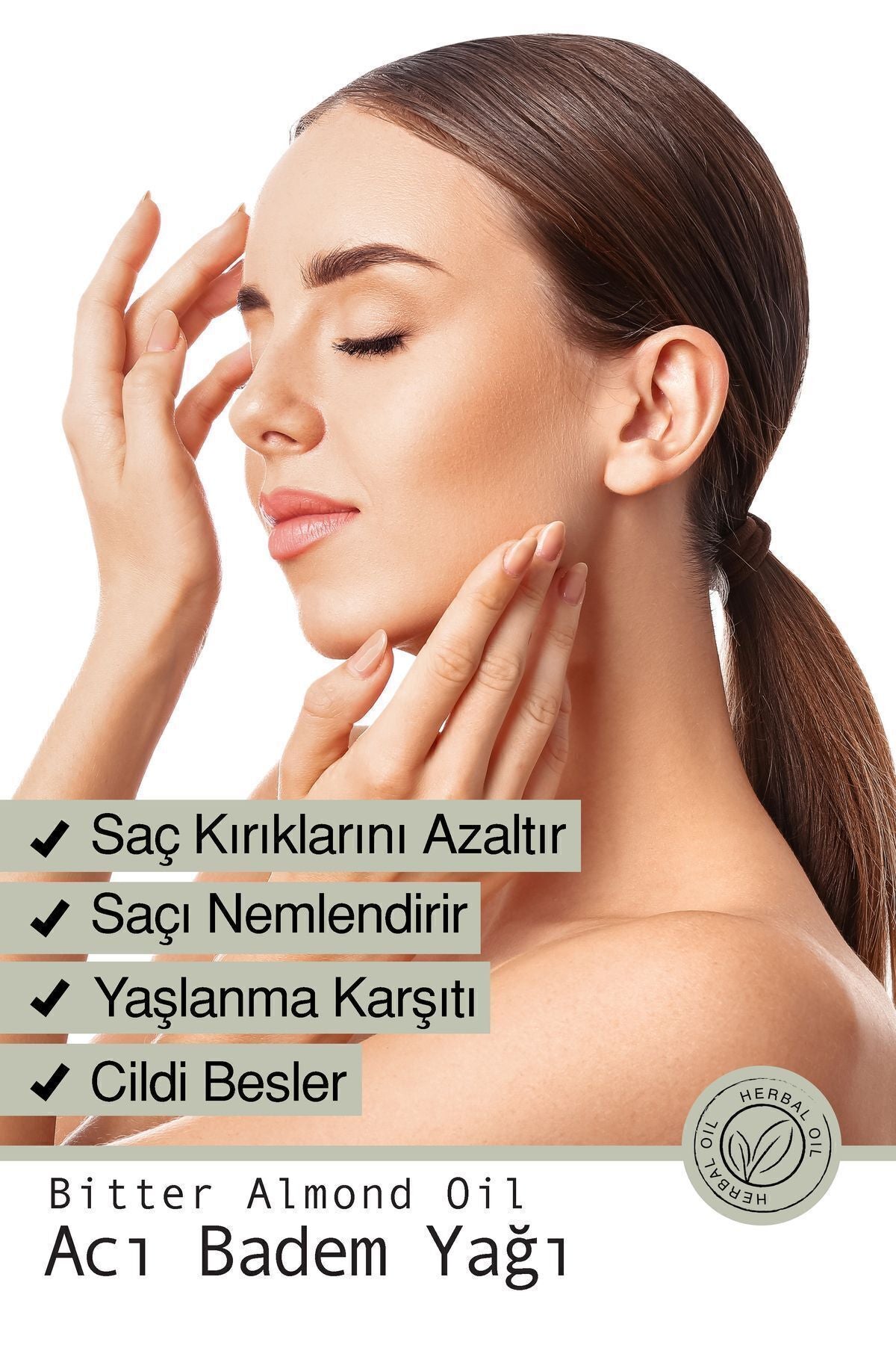 Doğal Acı Badem Yağı - Leke Karşıtı Ve Çatlak Önleyici Cilt Bakım Yağı 50 ml