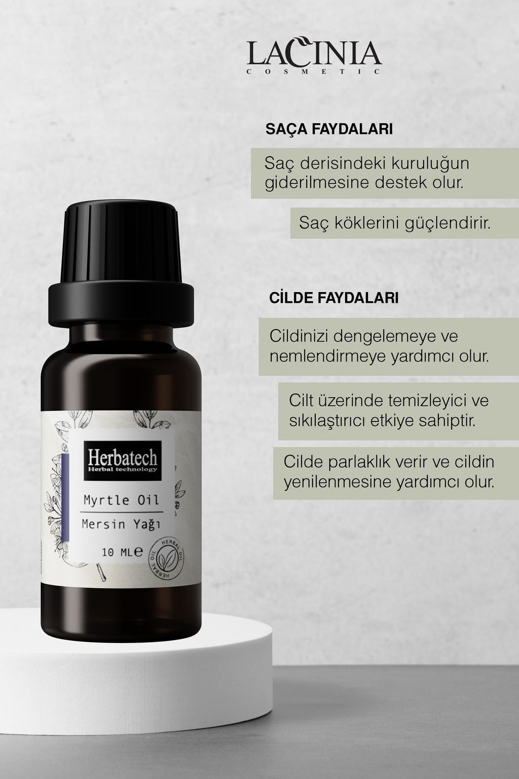 Doğal Mersin Yağı - Cilt Dengeleyici, Gözenek Sıkılaştırıcı Ve Arındırıcı Uçucu Yağ 10 ml