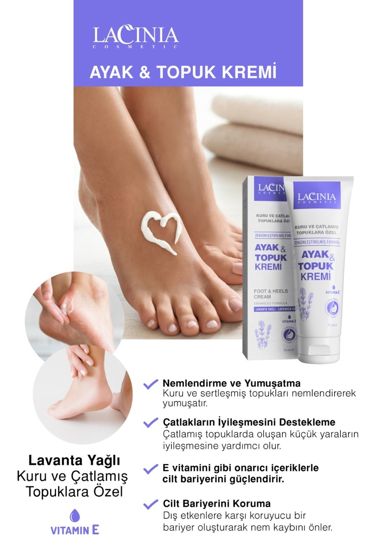 Ayak Ve Topuk Kremi Lavanta Özlü 75 ml