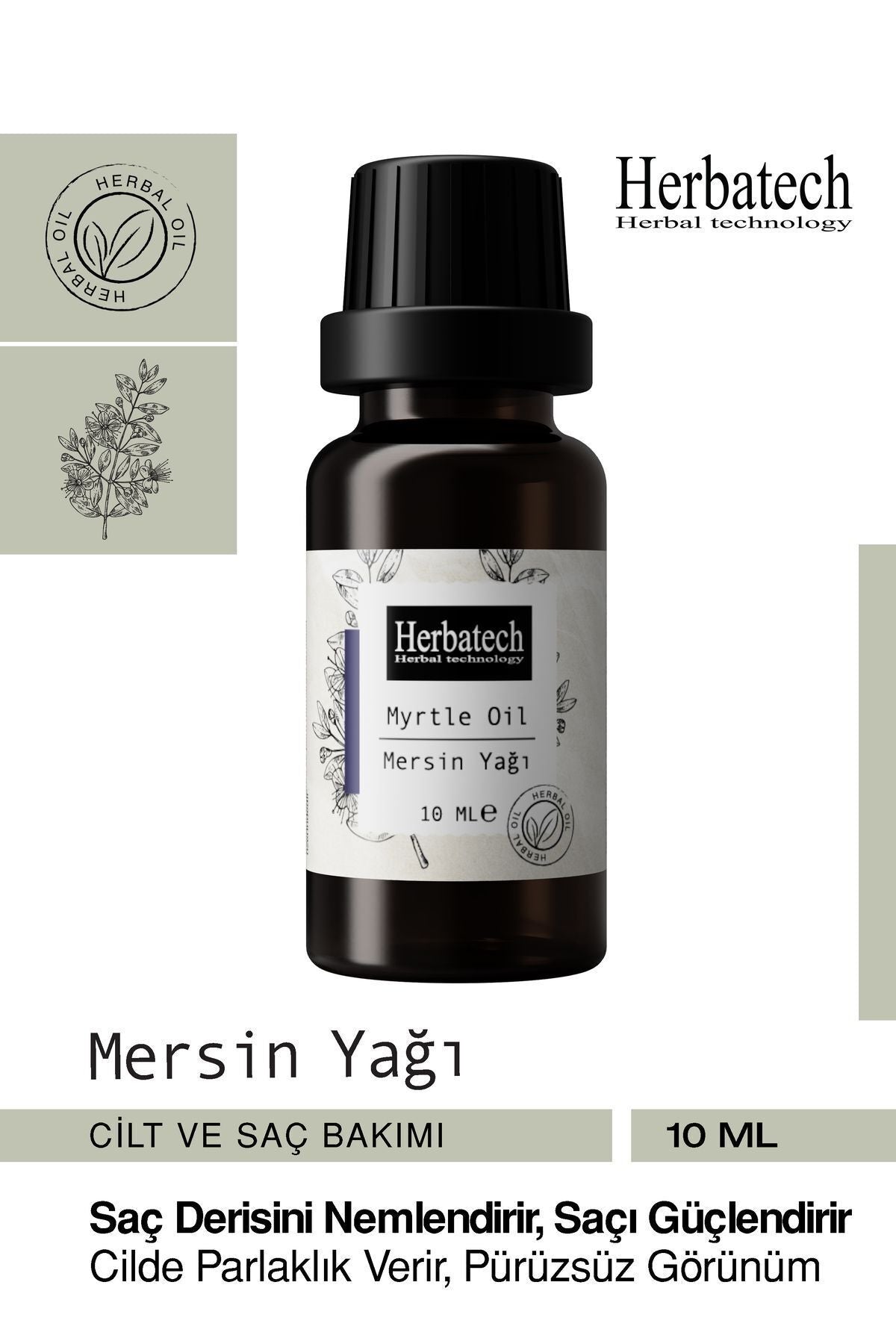 Doğal Mersin Yağı - Cilt Dengeleyici, Gözenek Sıkılaştırıcı Ve Arındırıcı Uçucu Yağ 10 ml