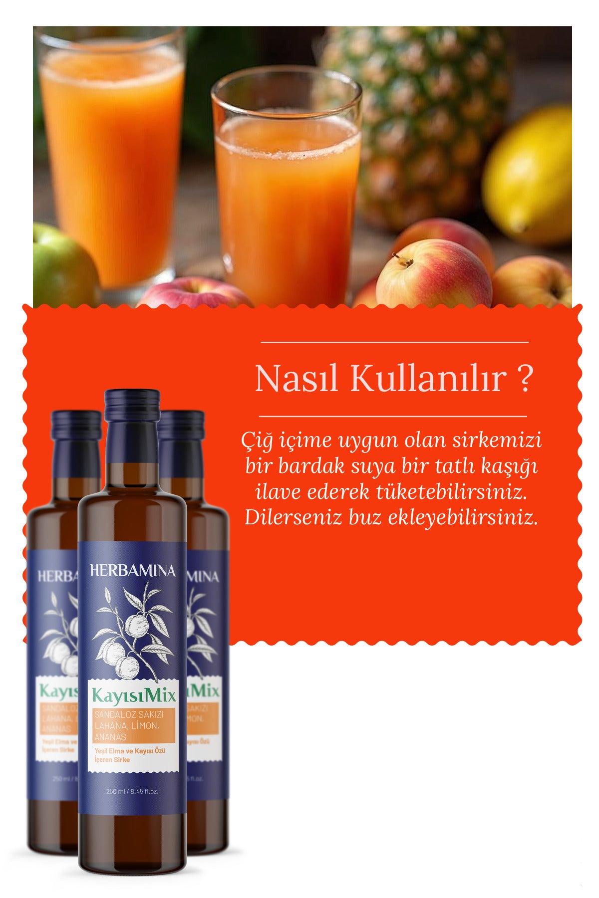 Kayısı Mix Sirke 250ml