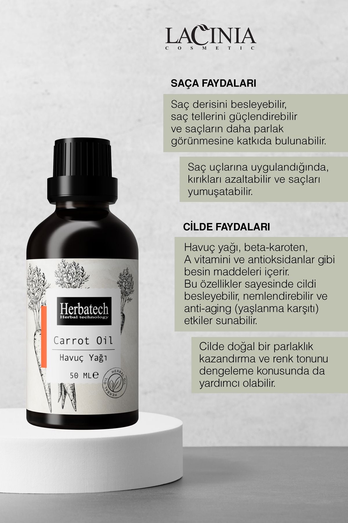 Doğal Havuç Yağı - Altın Bronzluk Etkili Ve Canlandırıcı Cilt Bakım Yağı 50 ml