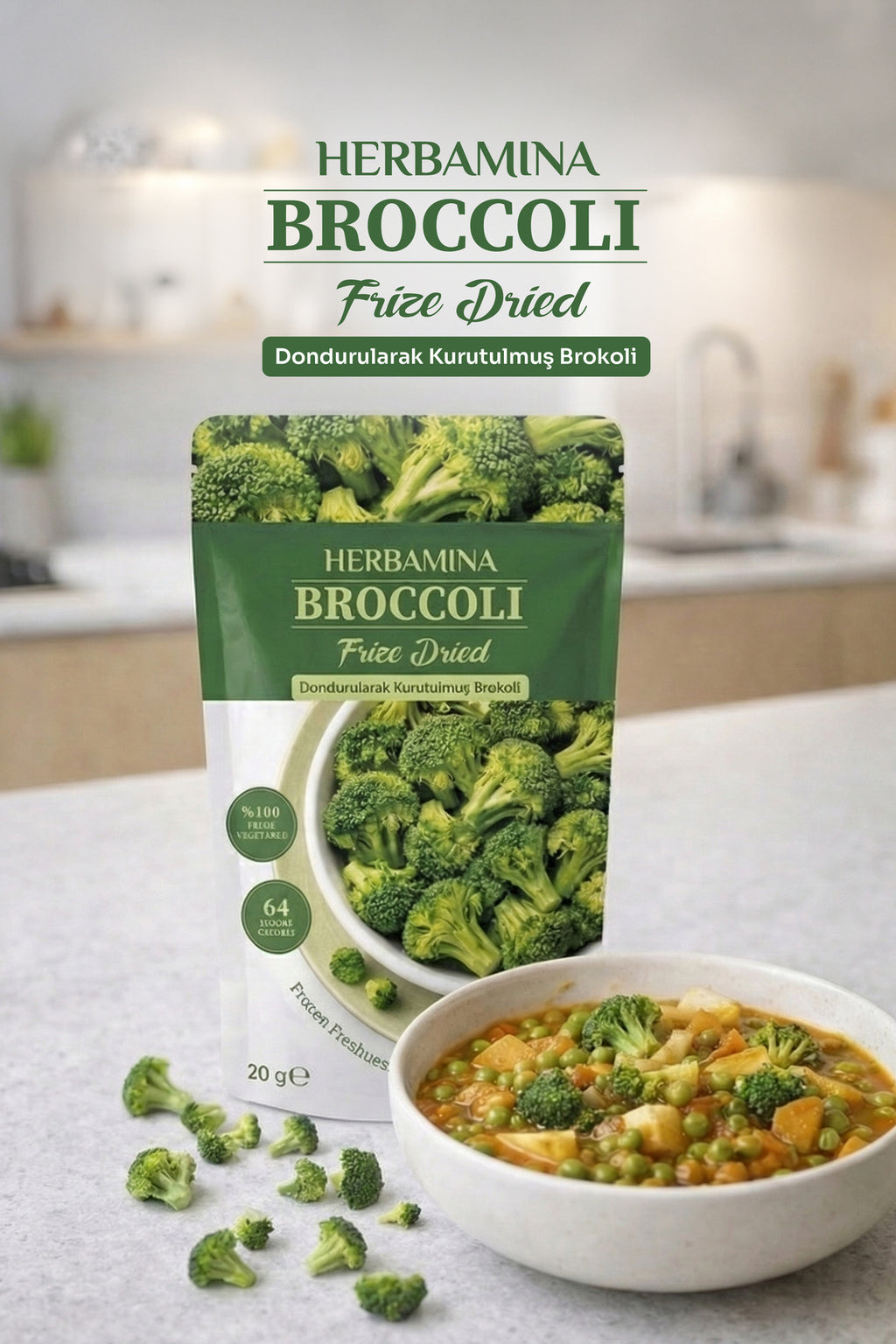 Dondurularak Kurutulmuş Brokoli - 20 gr