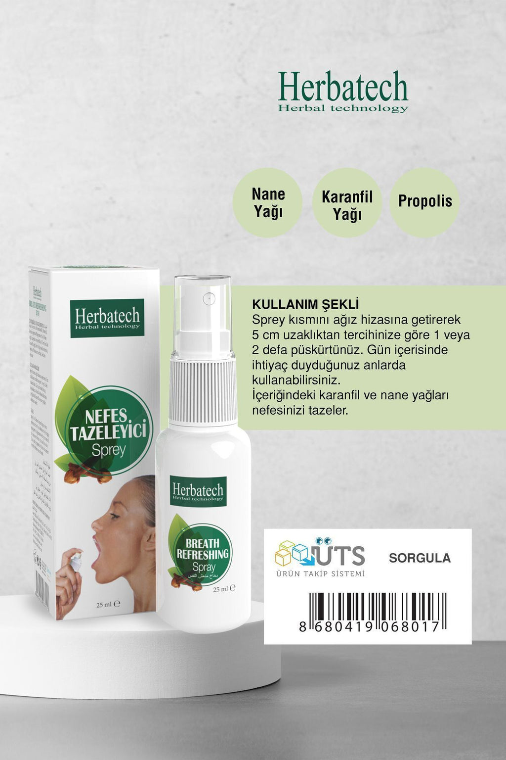 Doğal Ağız Bakım Spreyi 25 ml - Ferahlatıcı, Nefes Tazeleyici Ve Hijyen Destekleyici