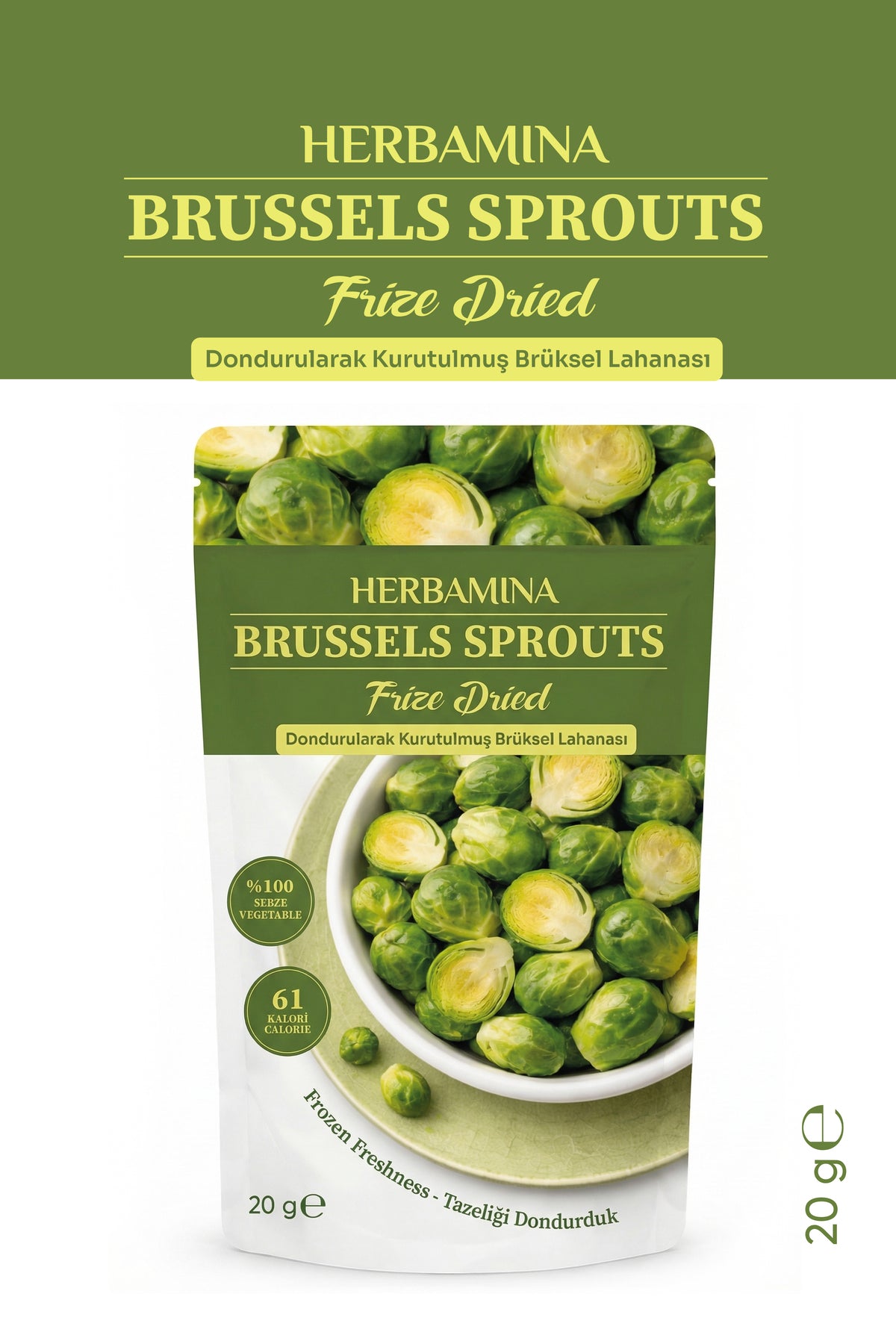 Dondurularak Kurutulmuş Brüksel Lahanası - 20 gr