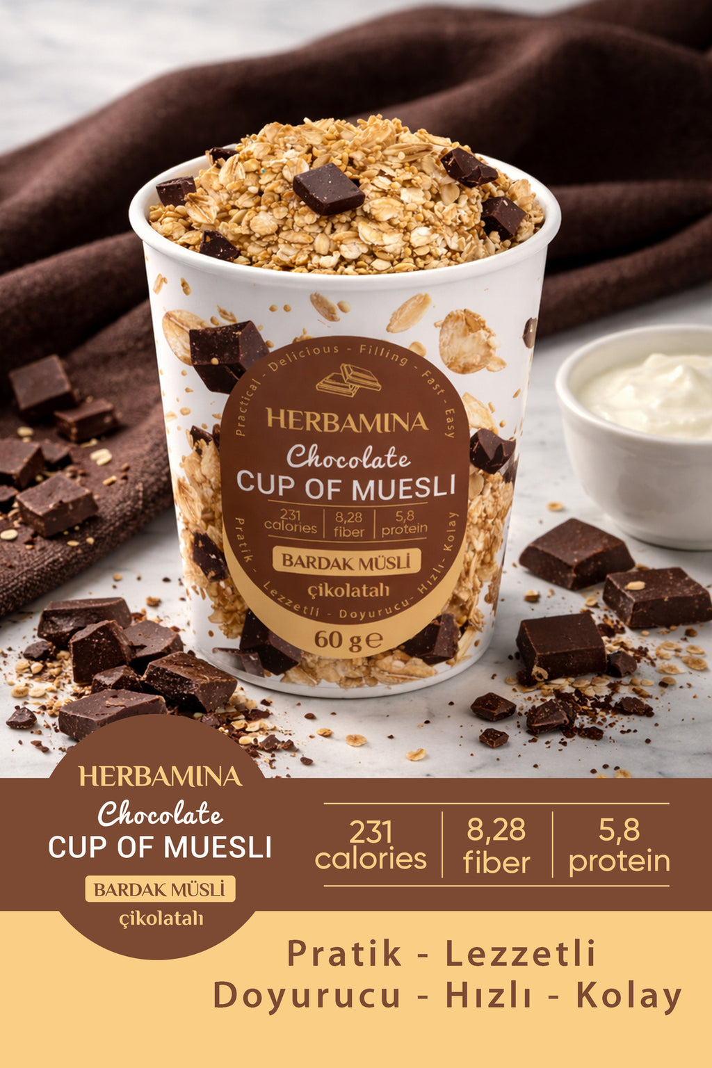Bardak Müsli Çikolatalı - 60 gr