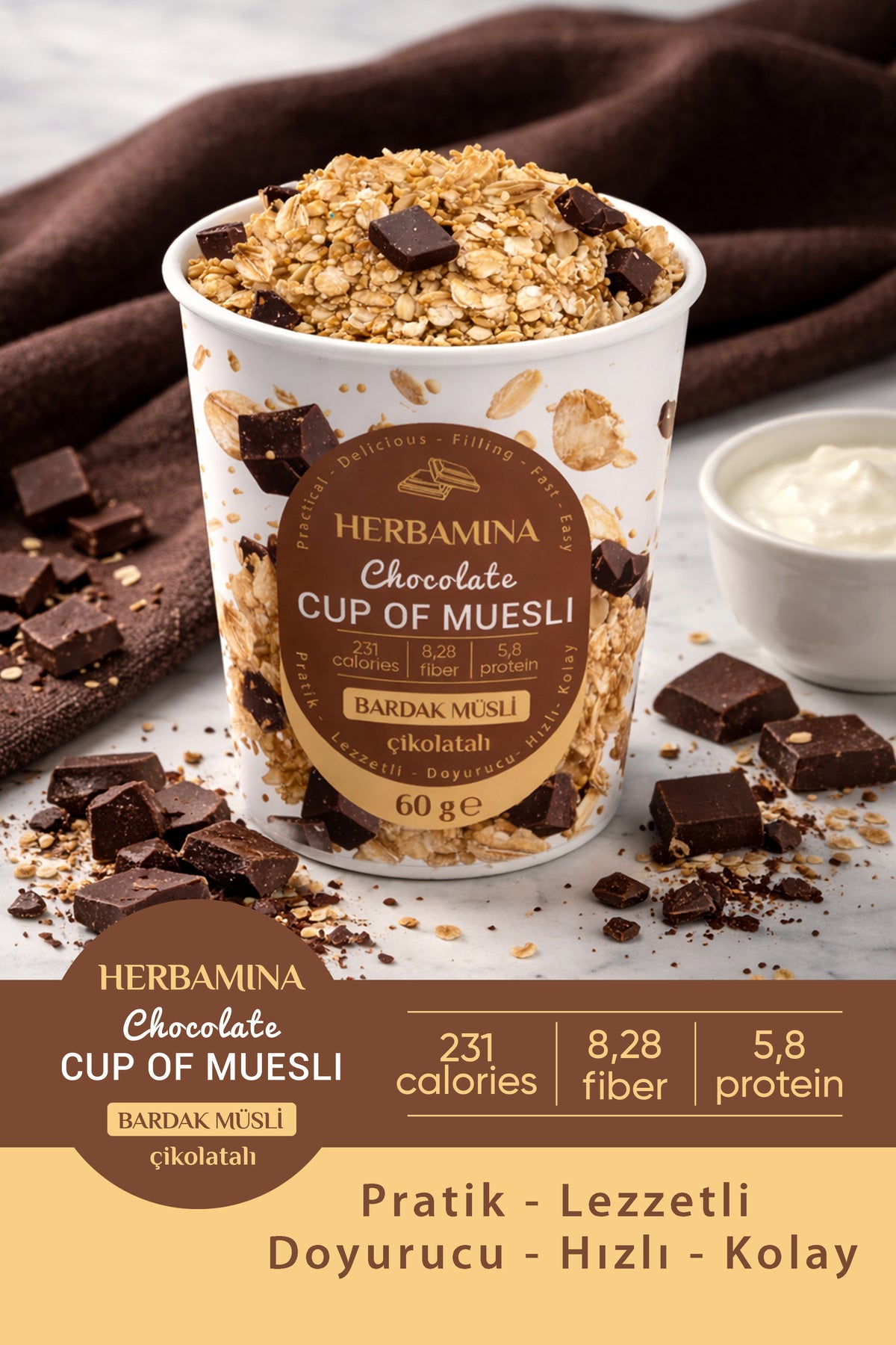 Bardak Müsli Çikolatalı - 60 gr