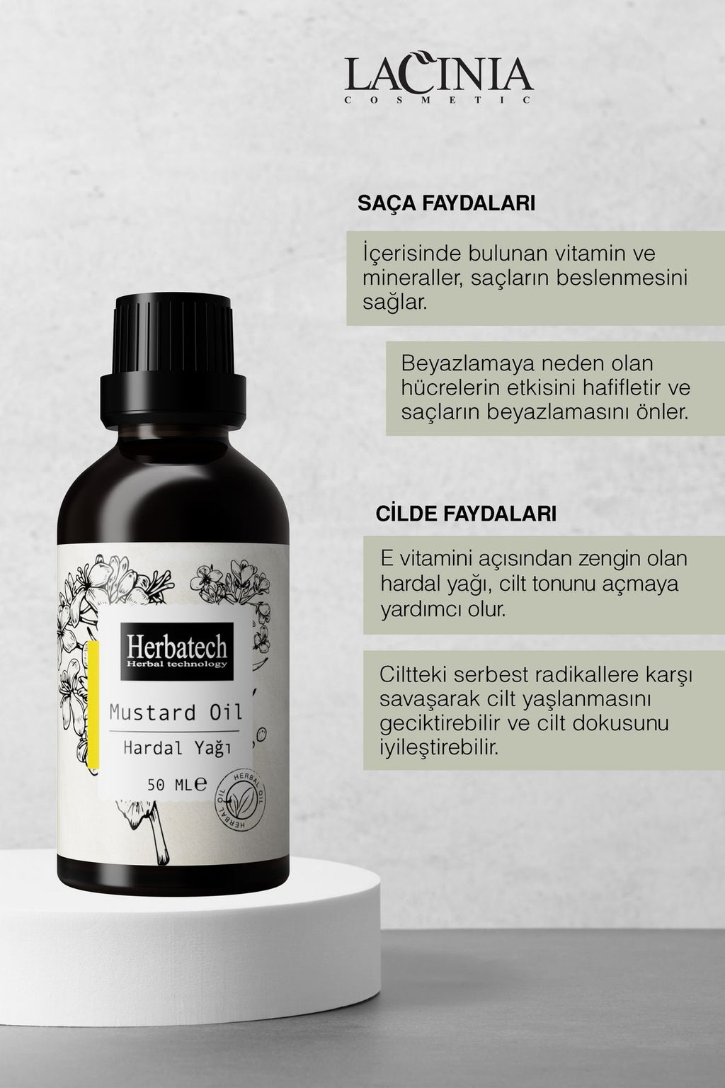 Hardal Yağı - Saç Dökülmesine Karşı Yoğun Bakım Ve Cilt Canlandırıcı Yağ 50 ml