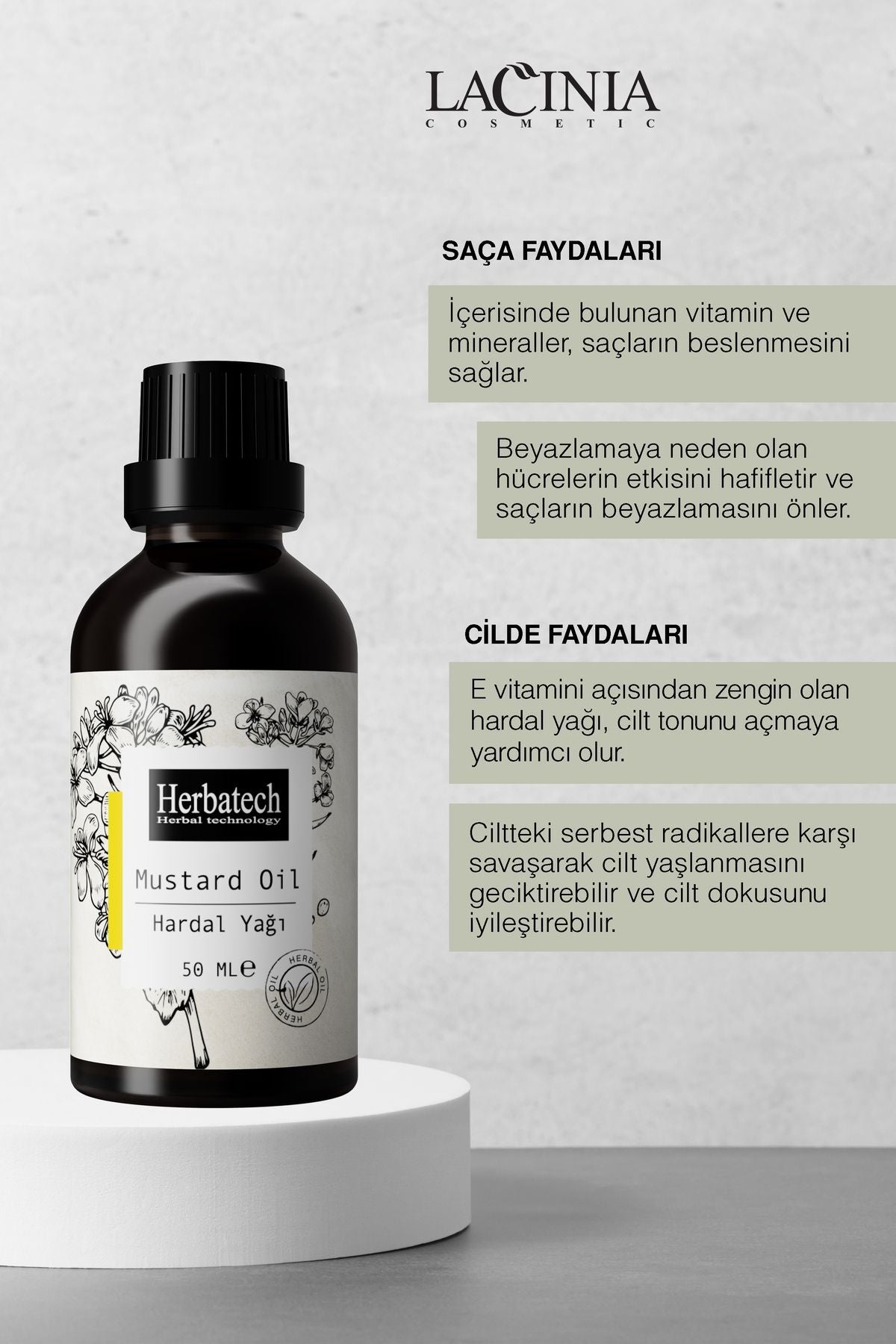 Hardal Yağı - Saç Dökülmesine Karşı Yoğun Bakım Ve Cilt Canlandırıcı Yağ 50 ml
