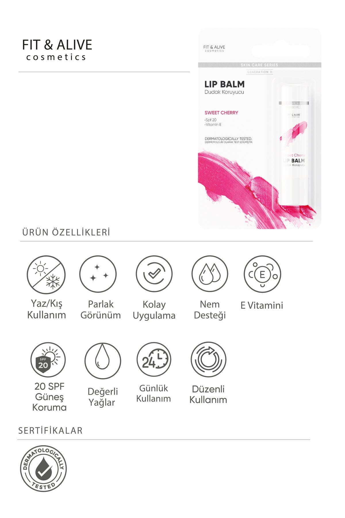 Fitalive Lip Balm Sweet Cherry