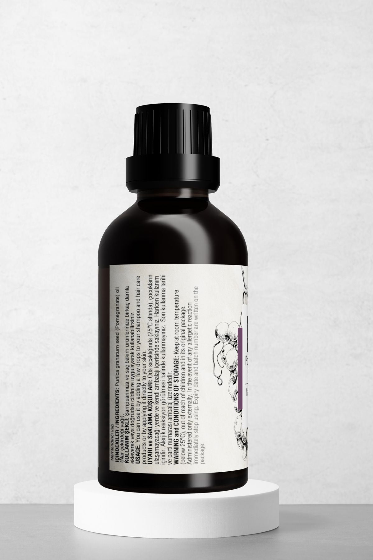 Doğal Nar Çekirdeği Yağı - Yaşlanma Karşıtı Kırışıklık Ve Cilt Bakım Yağı 50 ml