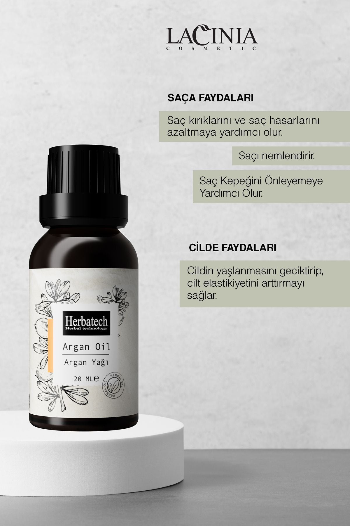 Doğal Argan Yağı - Besleyici Saç Ve Yaşlanma Karşıtı Cilt Bakım Yağı 20 ml