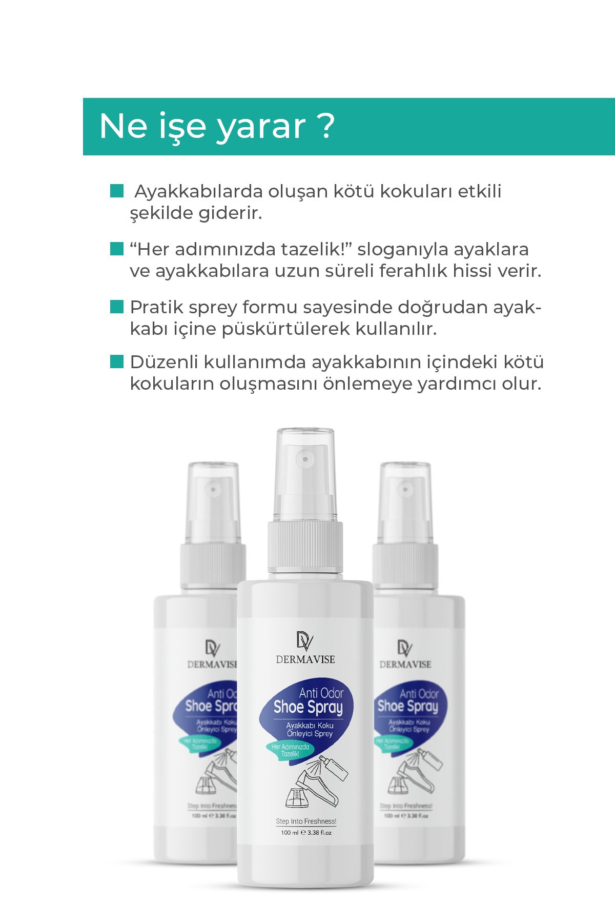 Ayakkabı Koku Önleyici Sprey 100 ml