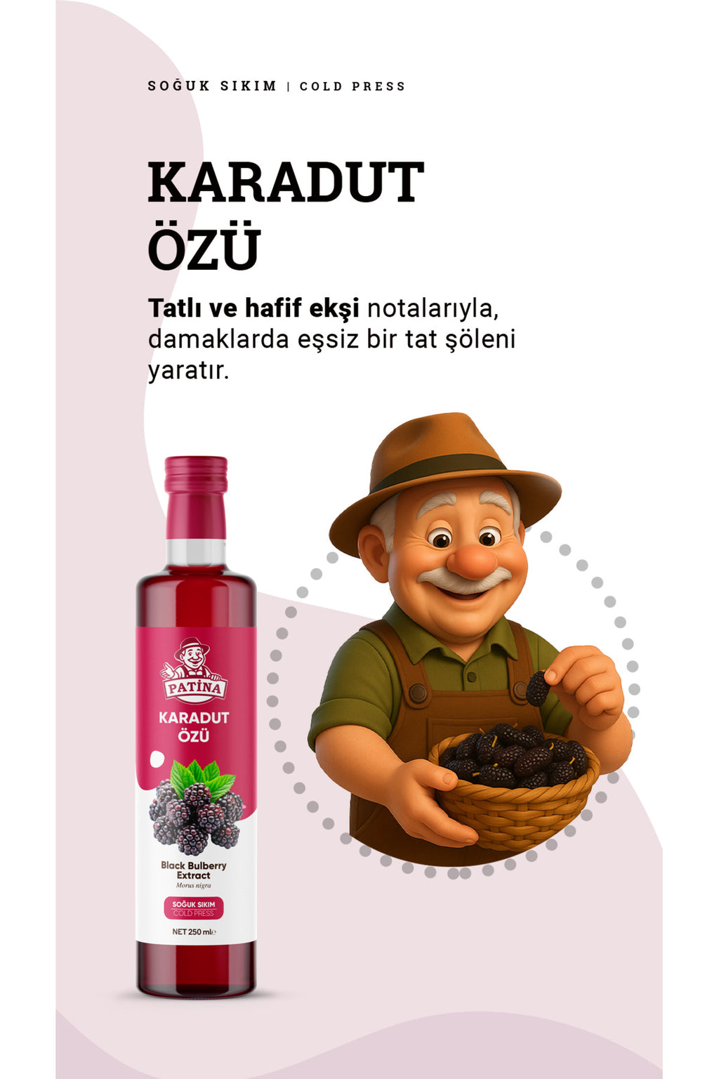 Doğal Karadut Özü 250 ml Katkısız Şekersiz Yoğun Konsantre