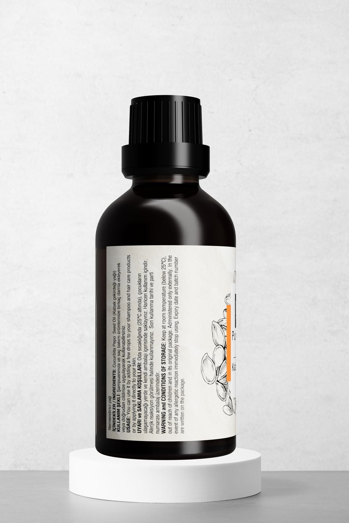Doğal Kabak Çekirdeği Yağı - Dökülme Karşıtı Saç Ve Cilt Bakım Yağı 50 ml