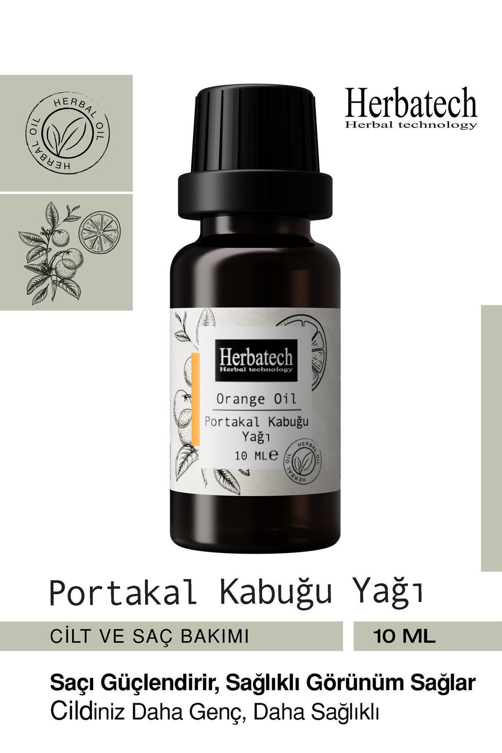 Doğal Portakal Kabuğu Yağı - Cilt Aydınlatıcı Ve Canlandırıcı Uçucu Yağ 10 ml