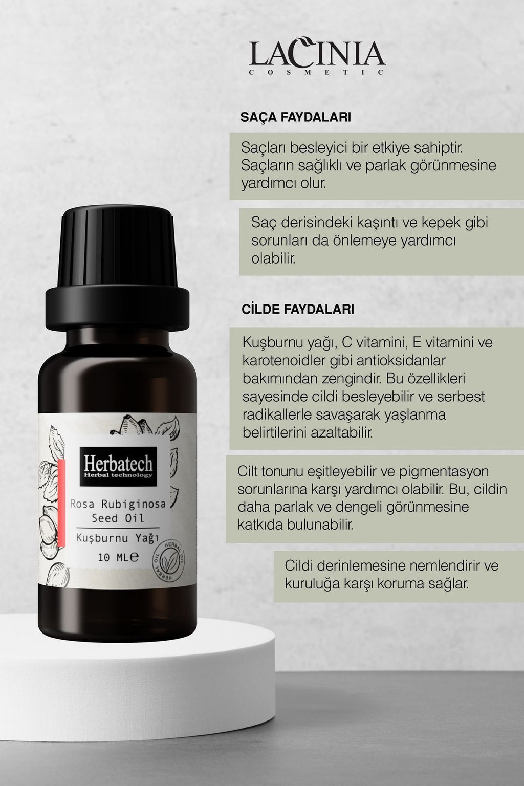 Doğal Kuşburnu Yağı - Leke Karşıtı Ve Yaşlanma Karşıtı Cilt Bakım Yağı 10 ml