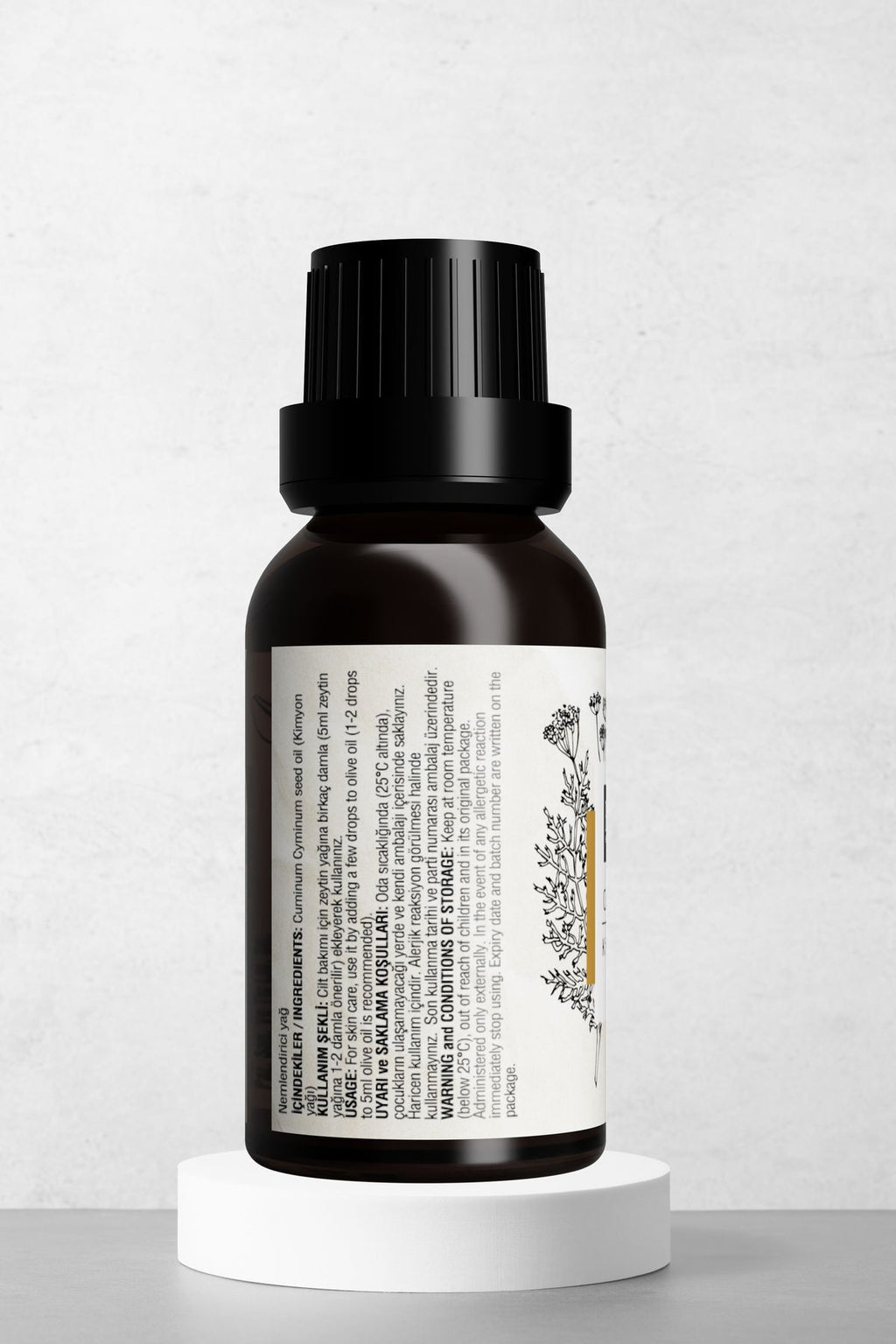 Doğal Kimyon Yağı - Rahatlatıcı Vücut Masajı Ve Arındırıcı Cilt Bakım Yağı 20 ml (Cumin Oil)