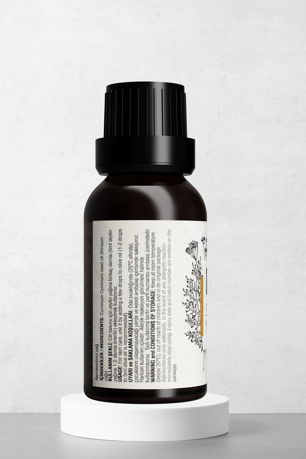 Doğal Kimyon Yağı - Rahatlatıcı Vücut Masajı Ve Arındırıcı Cilt Bakım Yağı 20 ml (Cumin Oil)