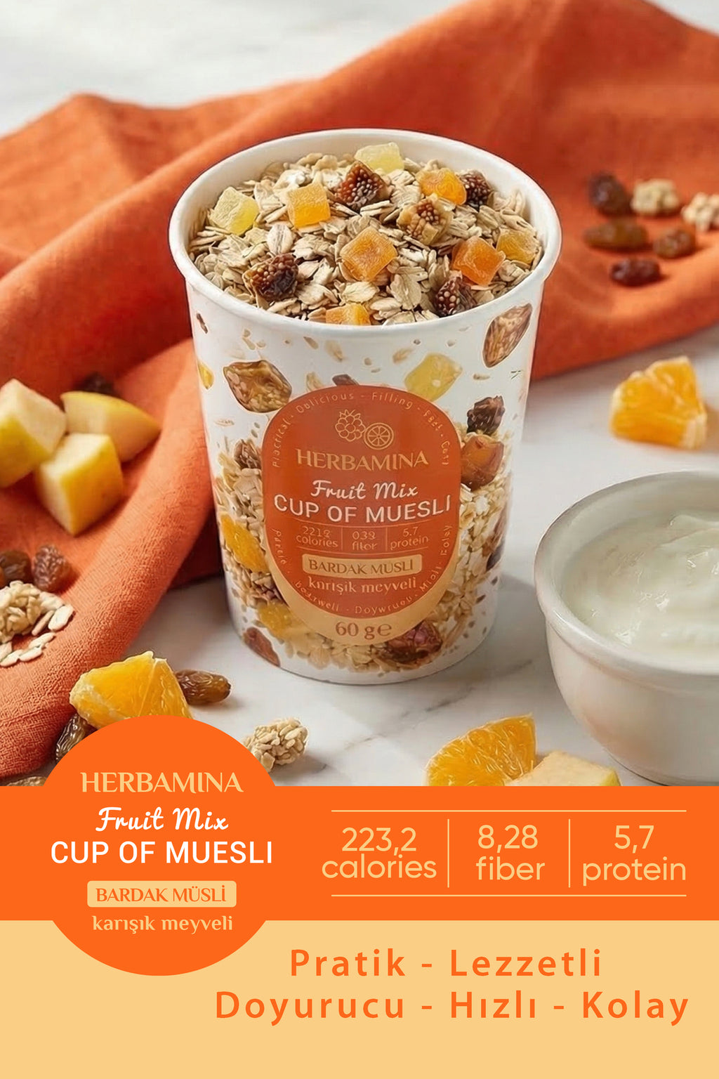 Bardak Müsli Karışık Meyveli - 60 gr