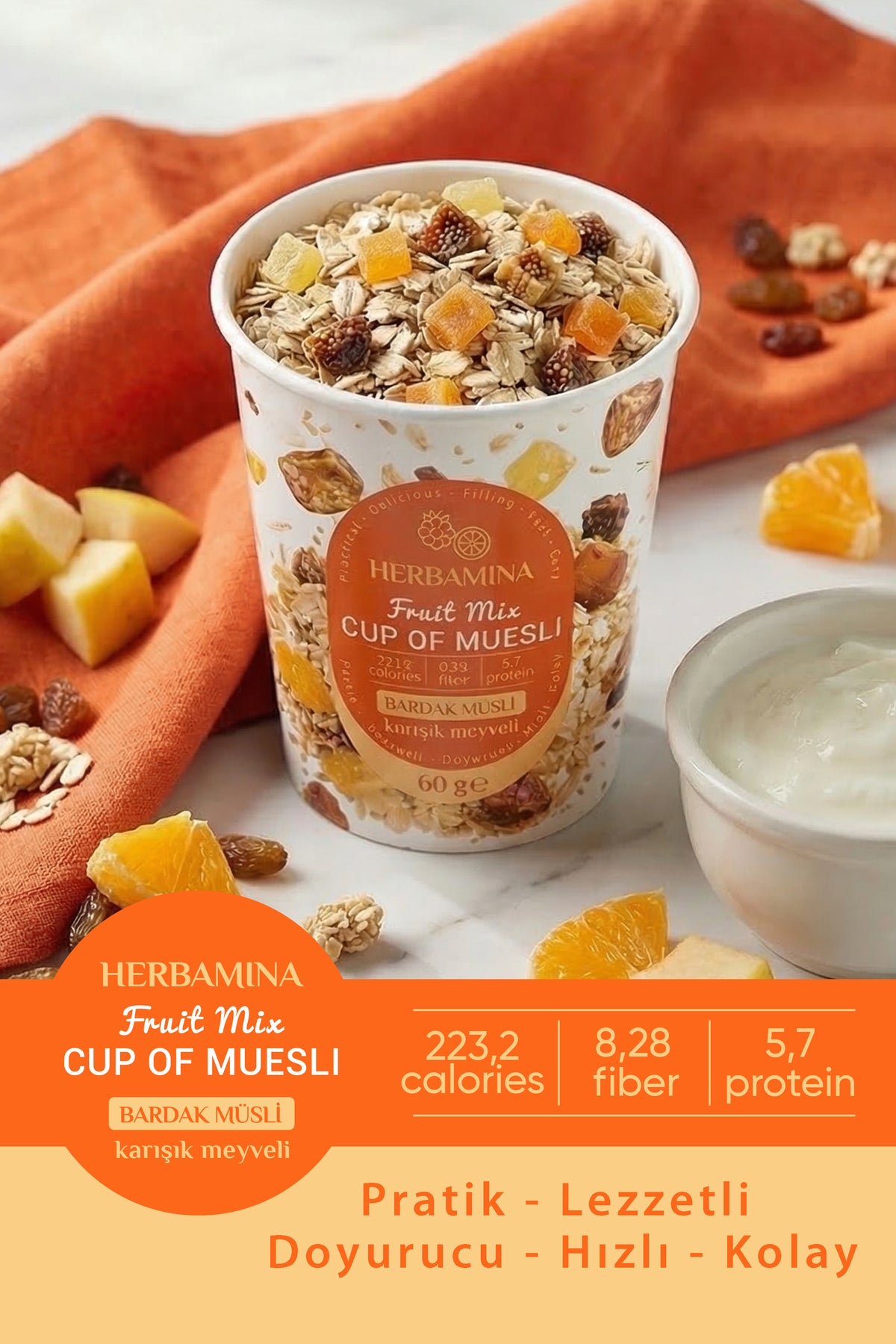 Bardak Müsli Karışık Meyveli - 60 gr