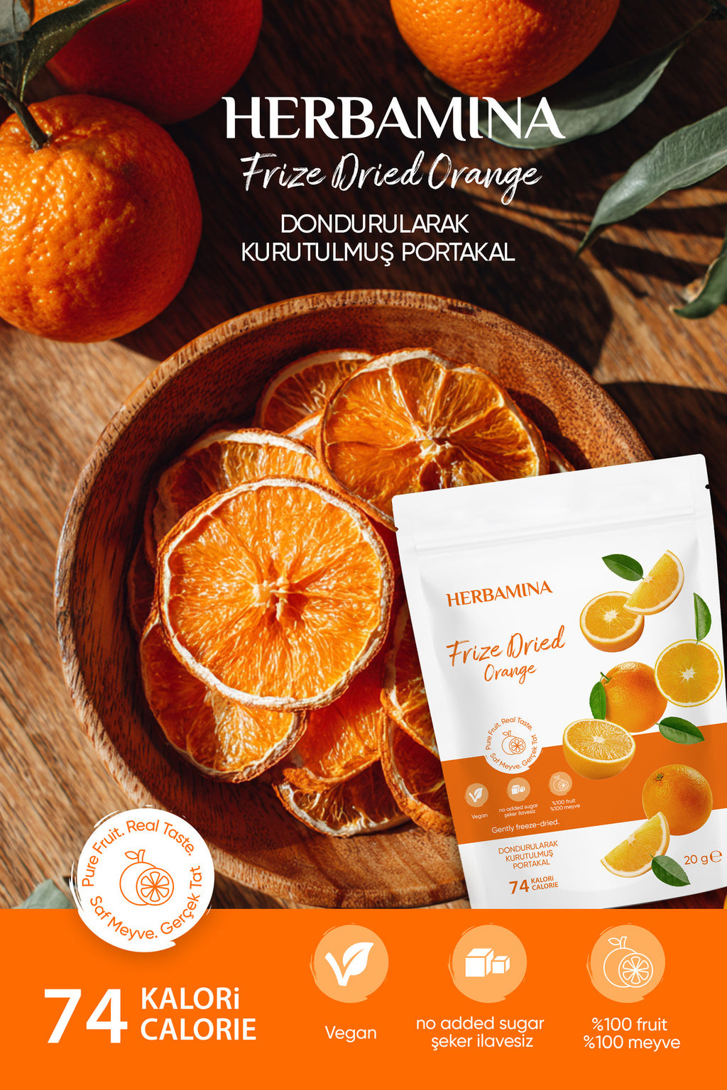 Dondurularak Kurutulmuş Portakal - 20 gr