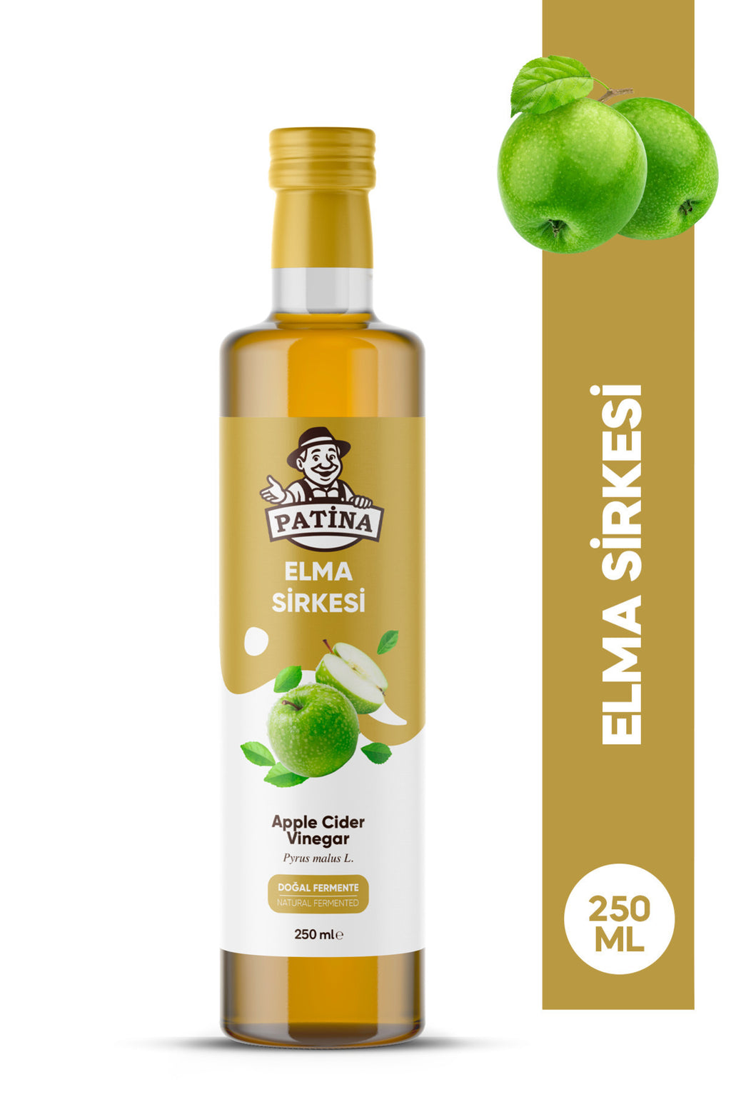 Doğal Yeşil Elma Sirkesi - Katkısız Doğal Fermente Sirke 250 ml