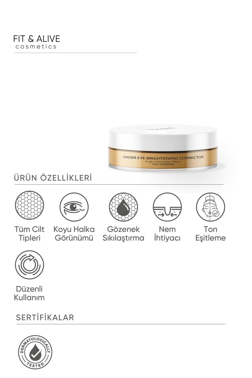 Aydınlatıcı ve Kapatıcı Göz Altı Bakım Kremi 02 ( Yüksek Kapatıcılık Özellikli )