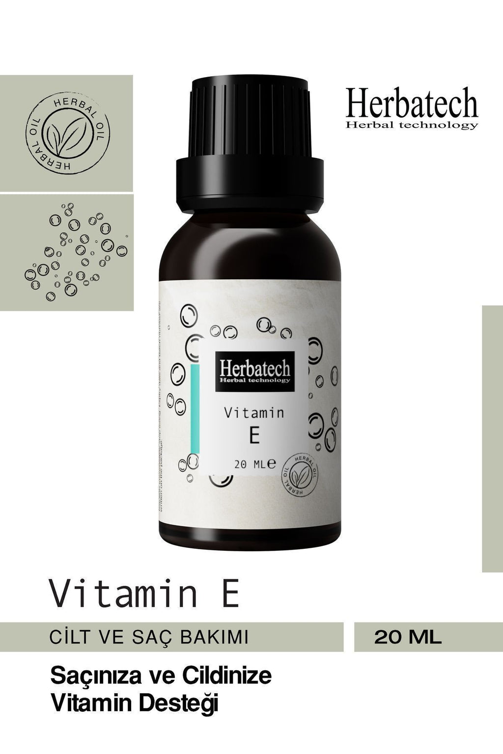 Saf E Vitamini Serumu 20 ml - Saç, Cilt, Kirpik Ve Tırnak Bakım Yağı - Besleyici Ve Onarıcı