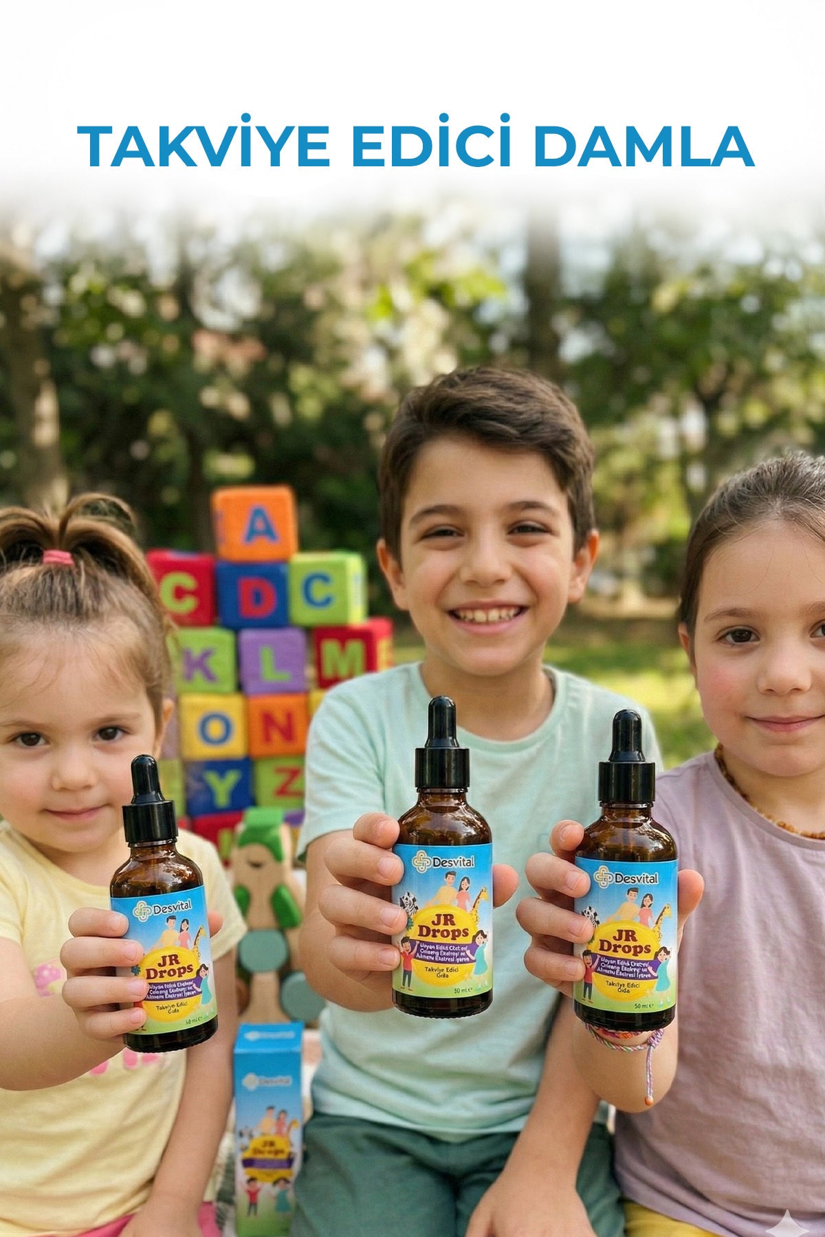 JR Drops Takviye Edici Damla 50 ml - Ginkgo Biloba, Gotu Kola, Sibirya Ginsengi İçeren Çocuk Bitkisel Takviye Edici Gıda