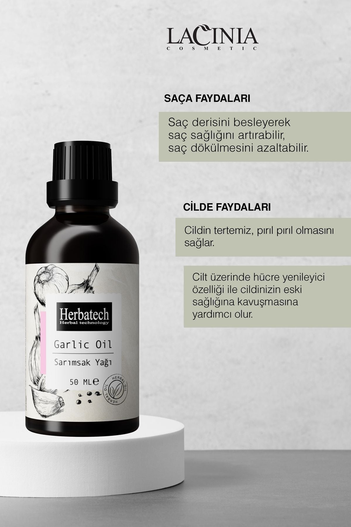 Doğal Sarımsak Yağı - Dökülme Karşıtı Yoğun Saç Ve Kaş Bakım Yağı 50 ml