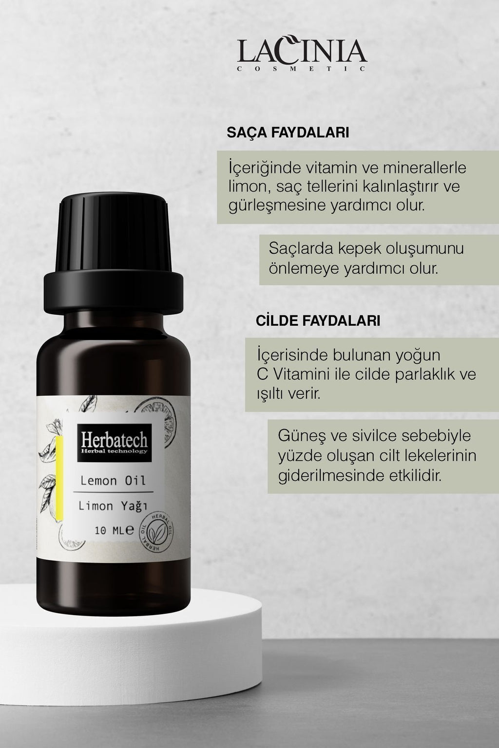 Doğal Limon Yağı - Selülit Karşıtı Ve Cilt Aydınlatıcı Bakım Yağı 10 ml