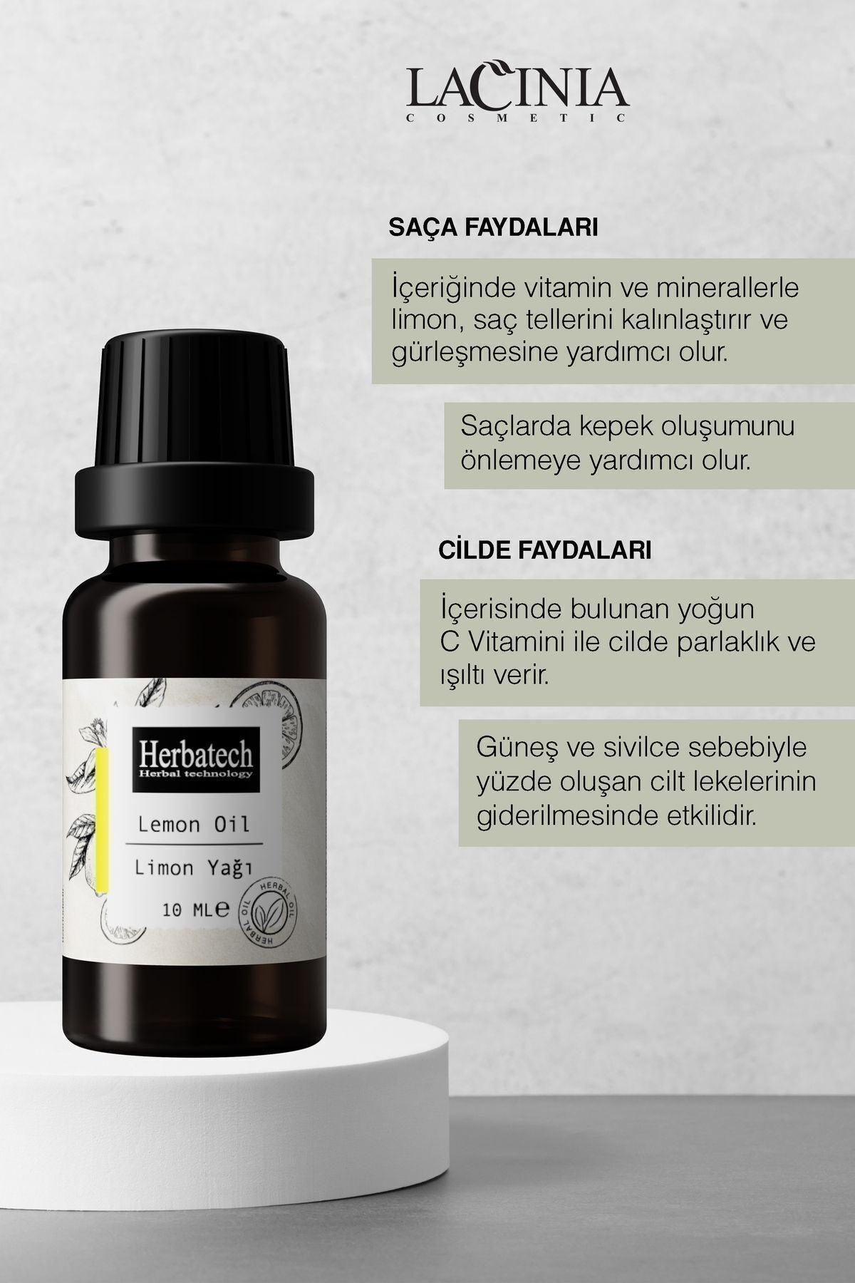 Doğal Limon Yağı - Selülit Karşıtı Ve Cilt Aydınlatıcı Bakım Yağı 10 ml