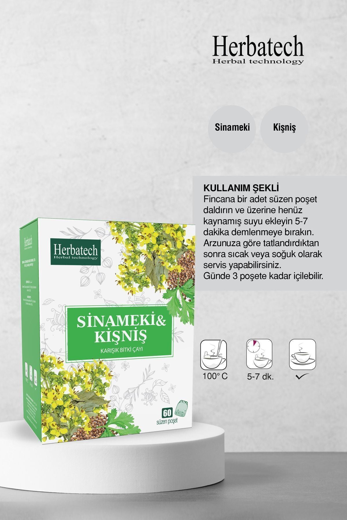 Sinameki Kişniş Karışık Bitkisel Poşet Çayı 60x1.5gr