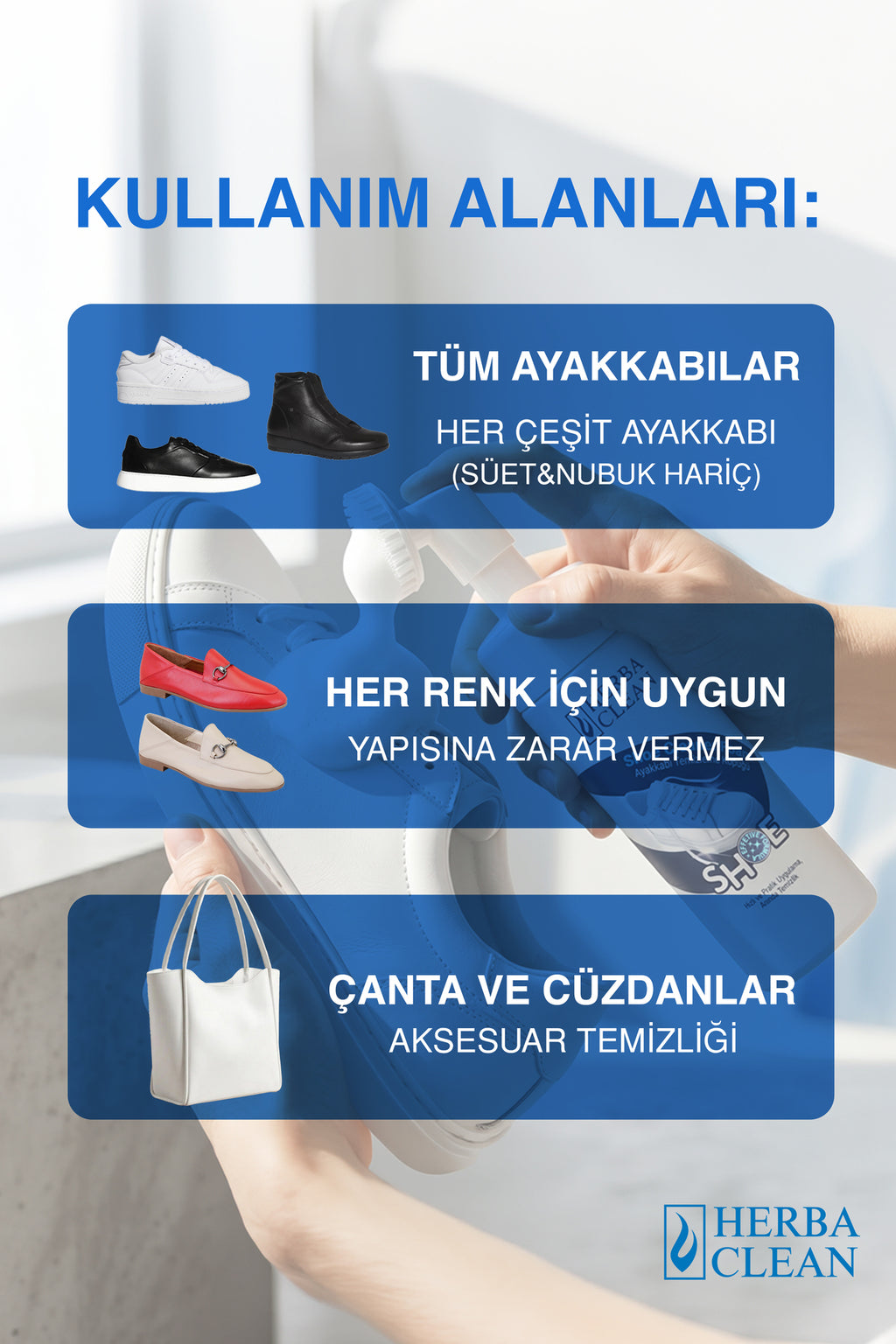 Fırçalı Ayakkabı Temizleme Köpüğü - Beyaz ve Spor Ayakkabı Temizleyici - 150 ML