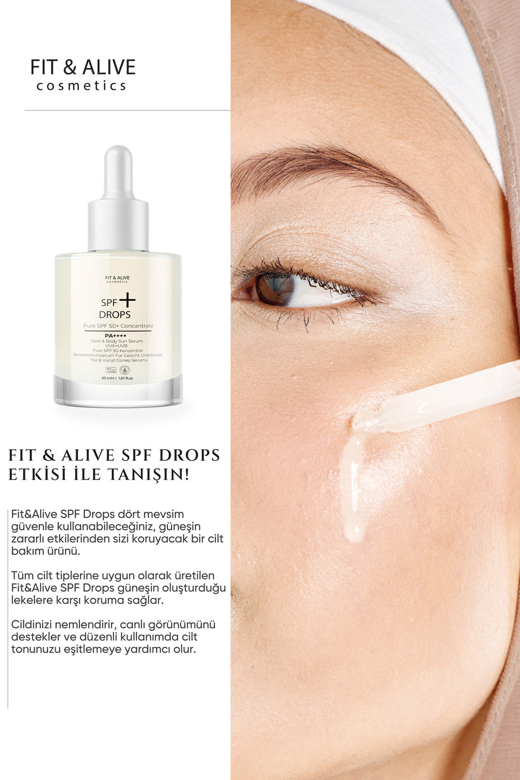Fitalive Spf 50+ Drops Yüz ve Vücut Güneş Serumu Pa++++