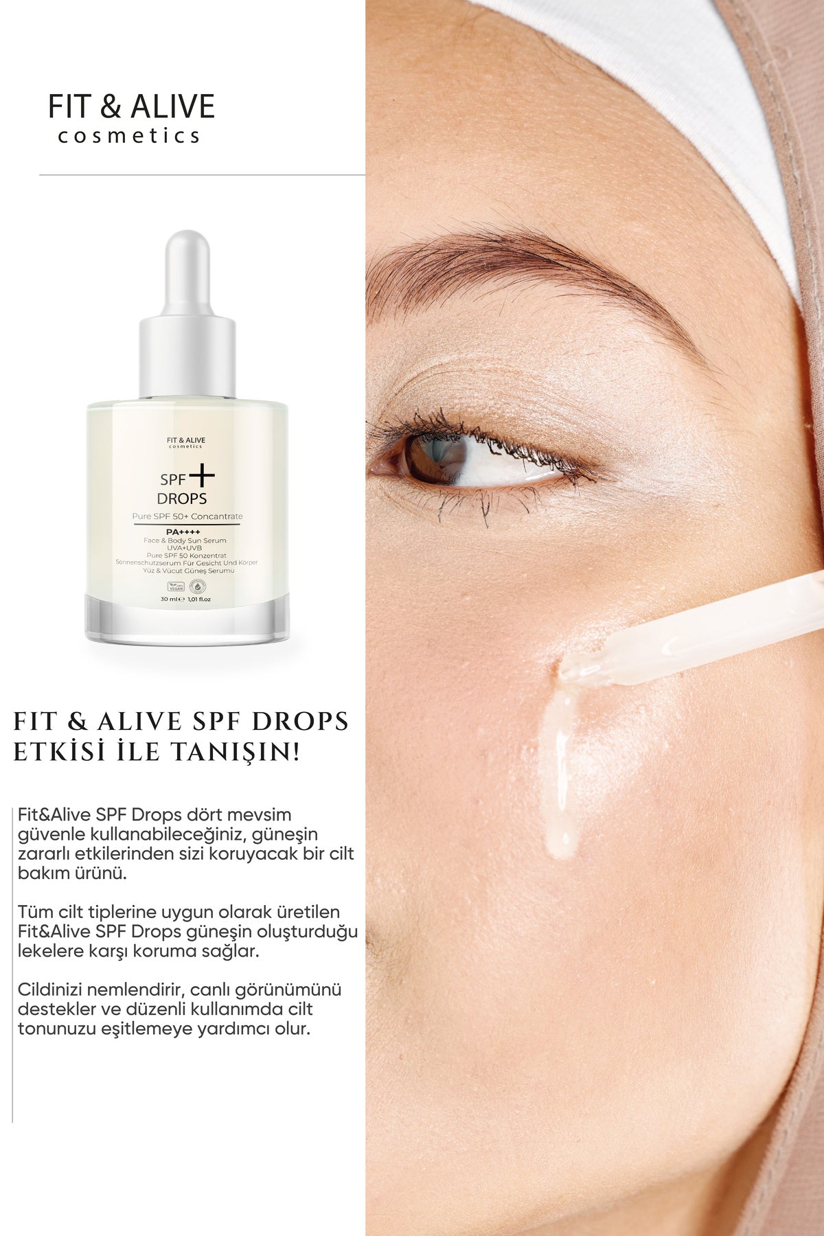 Fitalive Spf 50+ Drops Yüz ve Vücut Güneş Serumu Pa++++