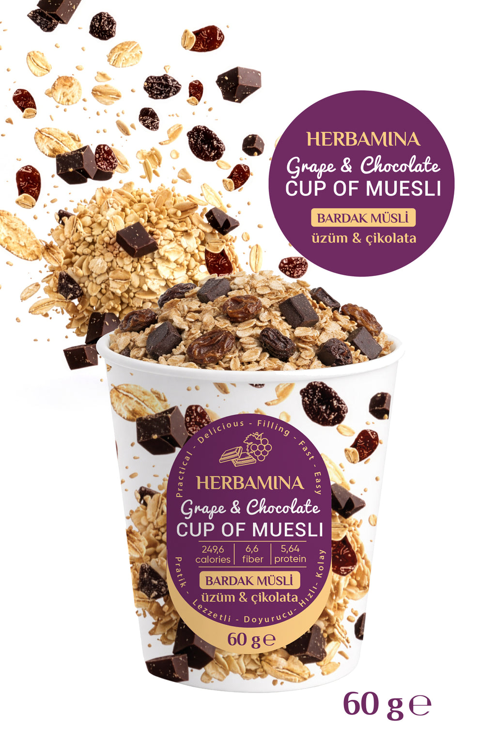 Bardak Müsli Üzüm & Çikolatalı - 60 gr