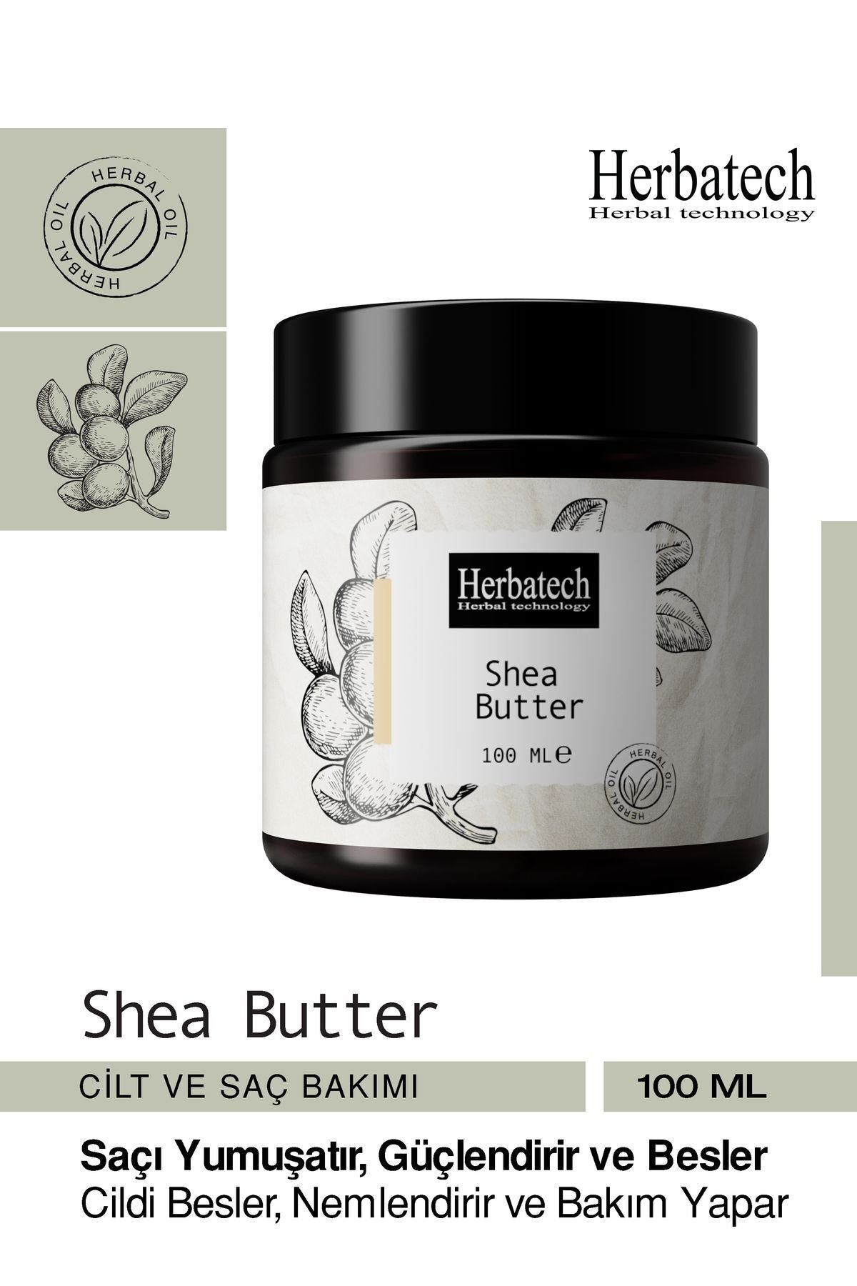 Doğal Shea Butter Yağı - Yoğun Nemlendirici Cilt Ve Saç Bakım Yağı 100 ml