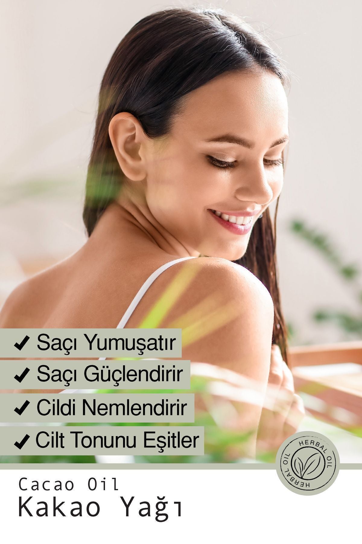 Doğal Kakao Yağı - Hızlı Bronzlaştırıcı Ve Çatlak Karşıtı Vücut Bakım Yağı 100 ml