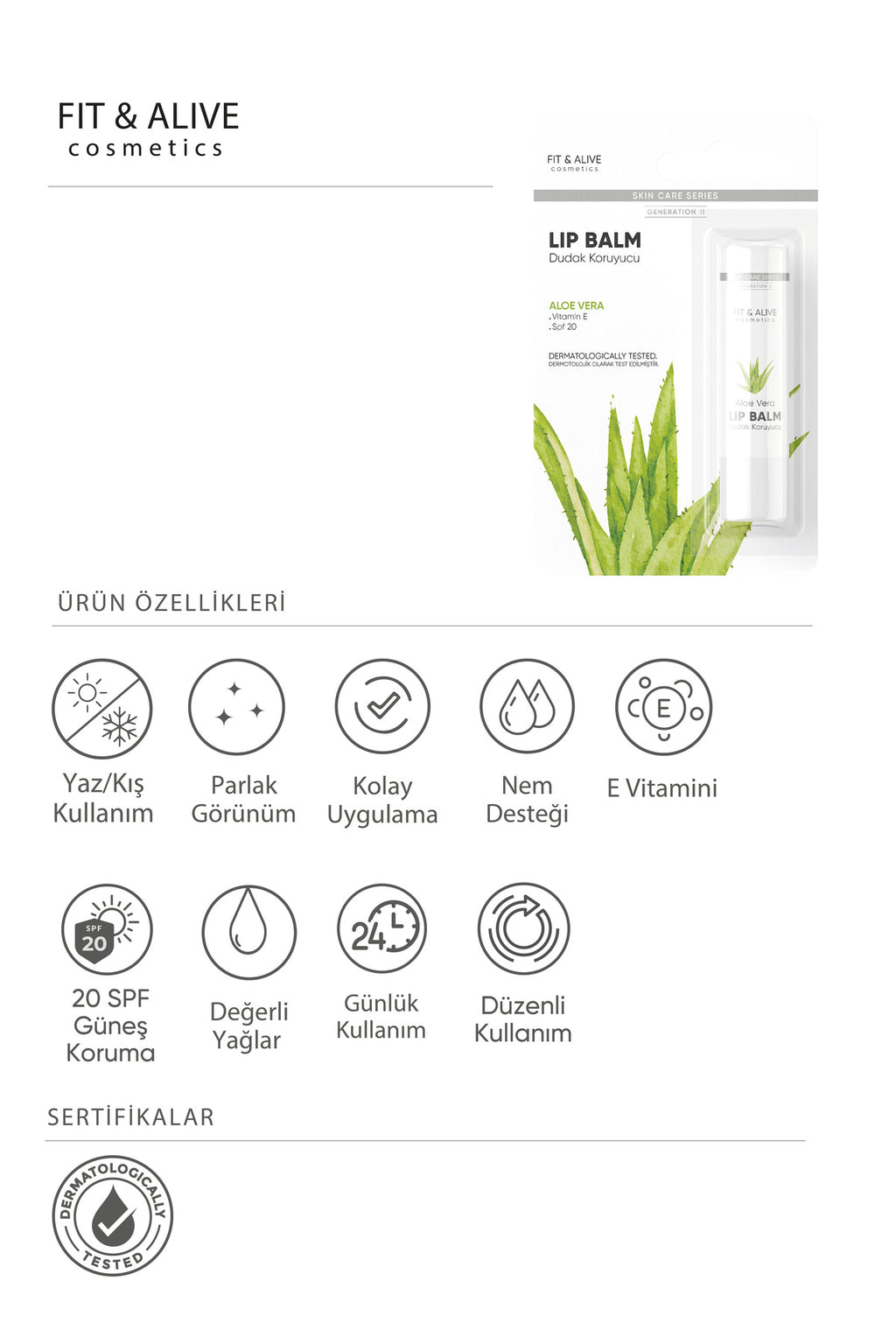 Fitalive Aloe Vera Lip Balm